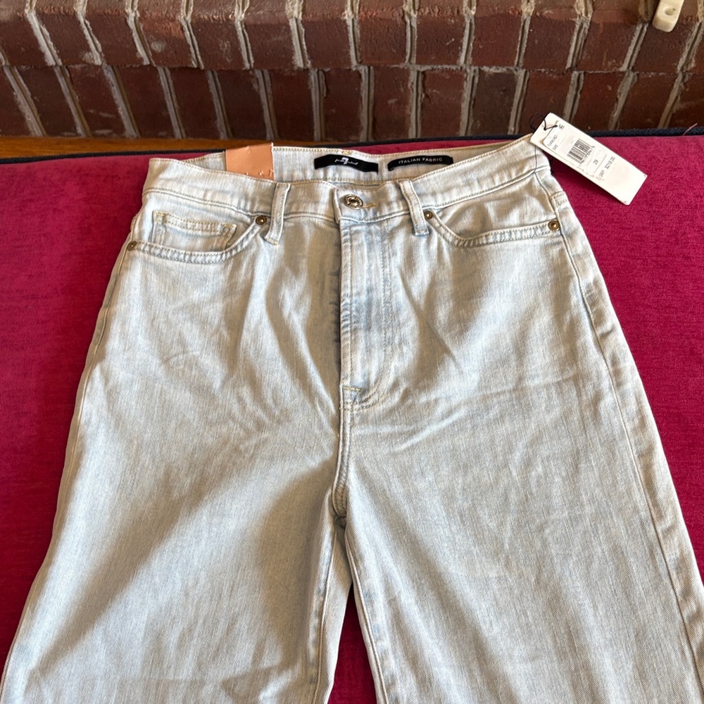 7 For All Mankind Light Wash Straight Jeans